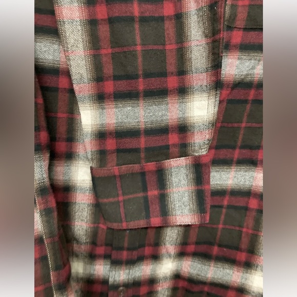 New! Flag & Anthem Mens Plaid Shirt ButtonUp Red Black White Lightweight Medium - Picture 7 of 12